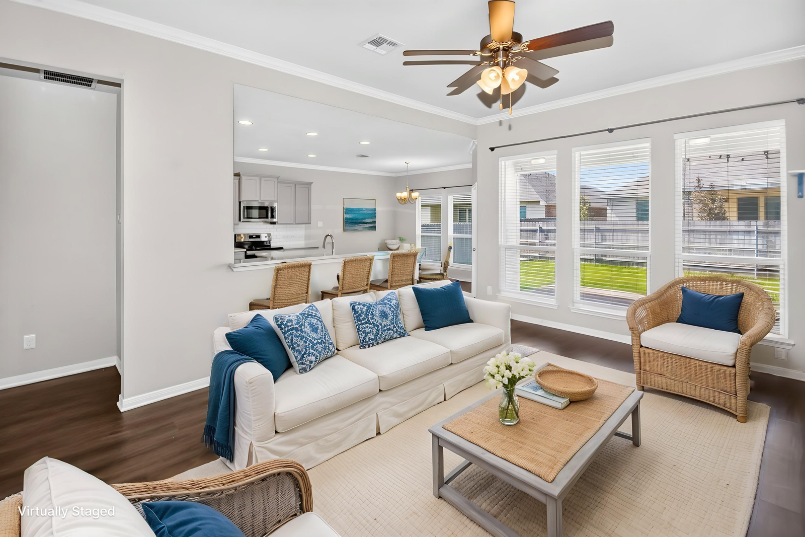 Living room at 7307 Rosado Dr, Temple TX — virtually staged